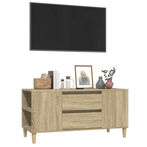 vidaXL Tv-meubel 102x44,5x50 cm bewerkt hout sonoma eikenkleurig