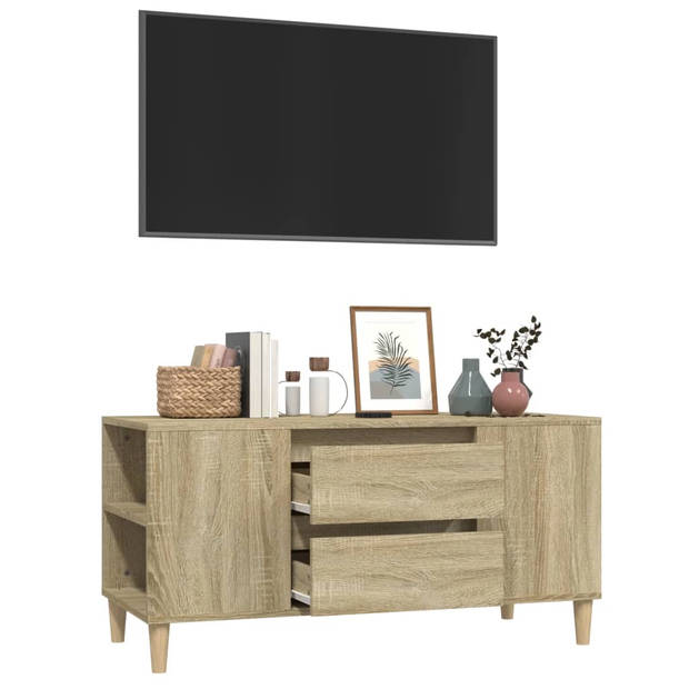 The Living Store TV-meubel - Scandinavische stijl - 102 x 44.5 x 50 cm - Sonoma eiken