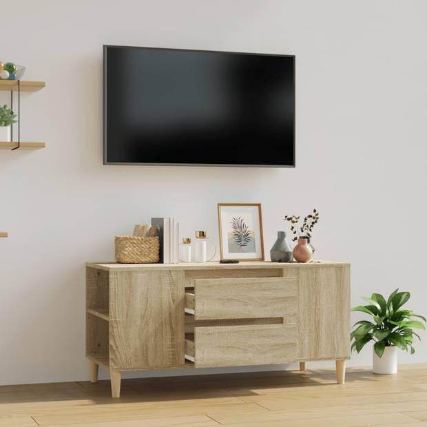 The Living Store TV-meubel - Scandinavische stijl - 102 x 44.5 x 50 cm - Sonoma eiken