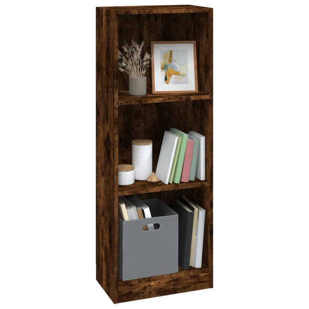 vidaXL Boekenkast 3-laags 40x24x109 cm bewerkt hout gerookt eikenkleur