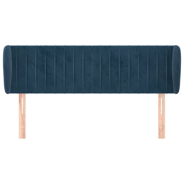 vidaXL Hoofdbord met randen 147x23x78/88 cm fluweel donkerblauw