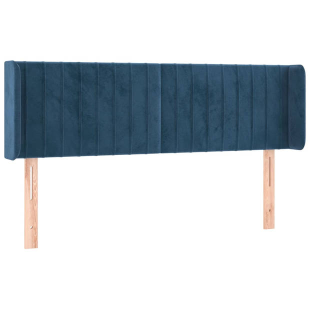 vidaXL Hoofdbord LED 147x16x78/88 cm fluweel donkerblauw