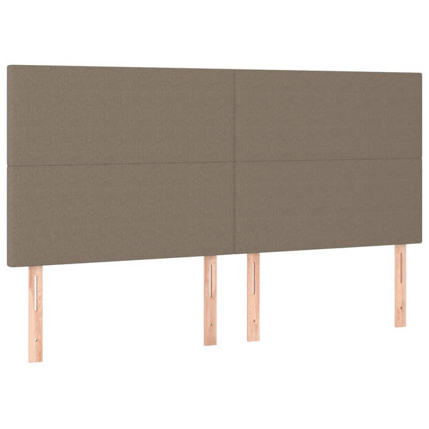 vidaXL Hoofdbord LED 180x5x118/128 cm stof taupe