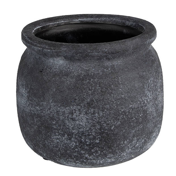 HAES DECO - Bloempot Ø 20x15 cm Grijs Keramiek Rond Bloempot binnen Plantenpot Plant pot