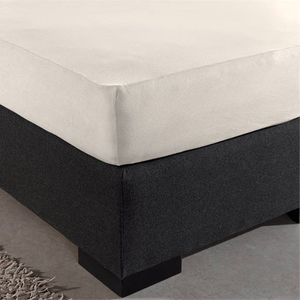 Zavelo Double Jersey Hoeslaken Creme-1-persoons (90x200 cm)