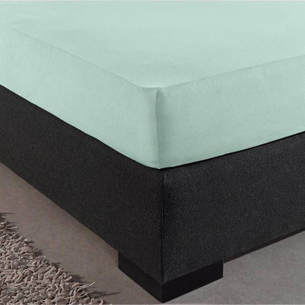 Zavelo Double Jersey Hoeslaken Pastel Blauw-1-persoons (90x220 cm)