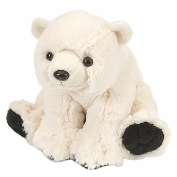 Pluche dieren knuffel ijsbeer 20 cm met Happy Birthday wenskaart - Knuffelberen