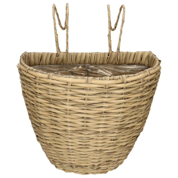 KSD Plantenbak - balkon of schutting - lichtbruin - rotan - 38 cm - Plantenbakken