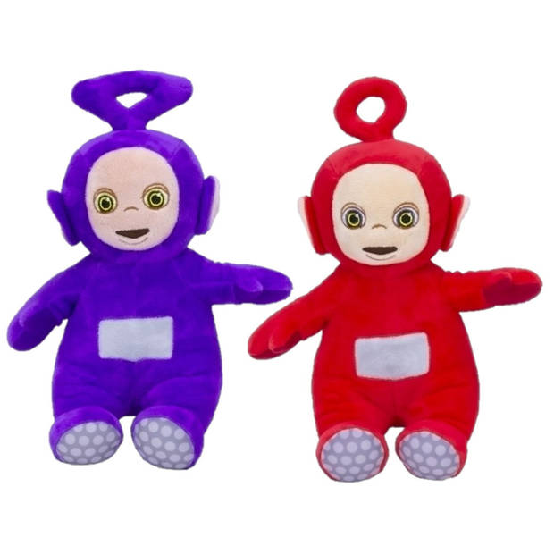 Pluche Teletubbies speelgoed knuffel Po en Tinky Winky 25 cm - Knuffelpop