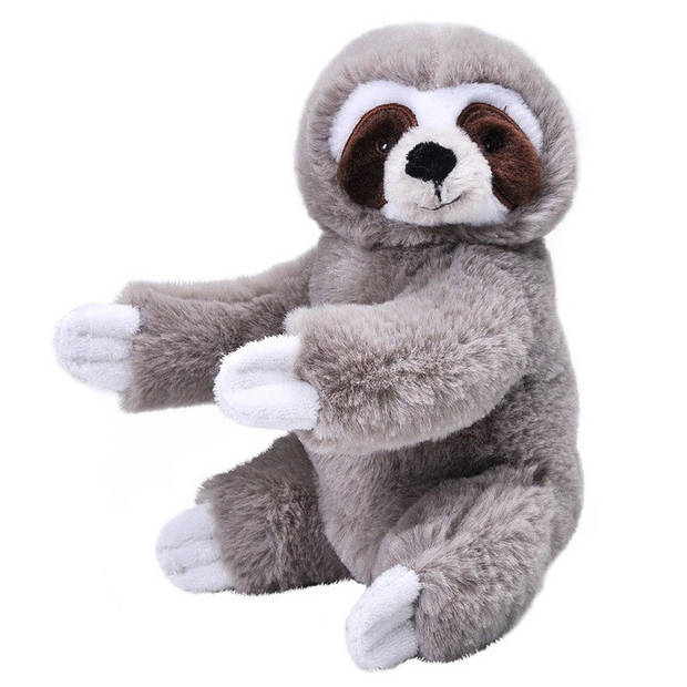 Pluche dieren knuffel luiaard 25cm met Happy Birthday wenskaart - Knuffeldier