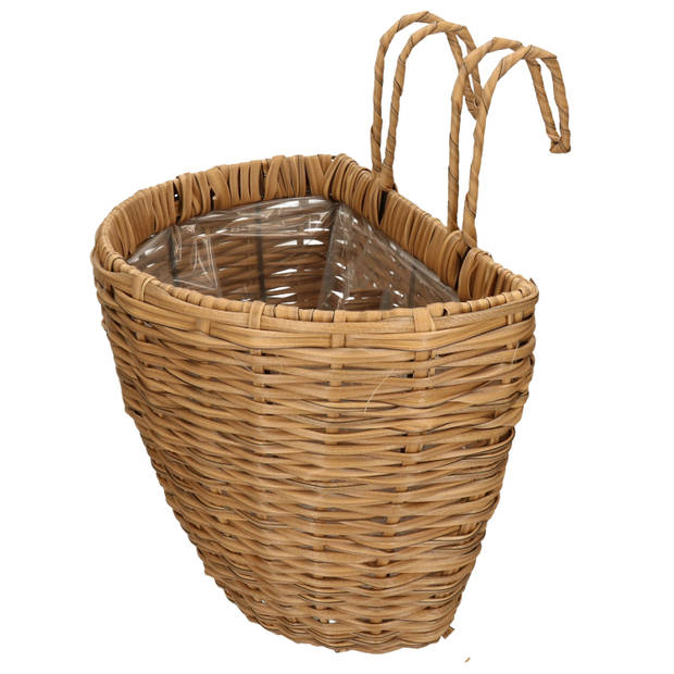 Balkonmand/plantenmand/plantenbak bruin rotan 42 cm - Plantenbakken