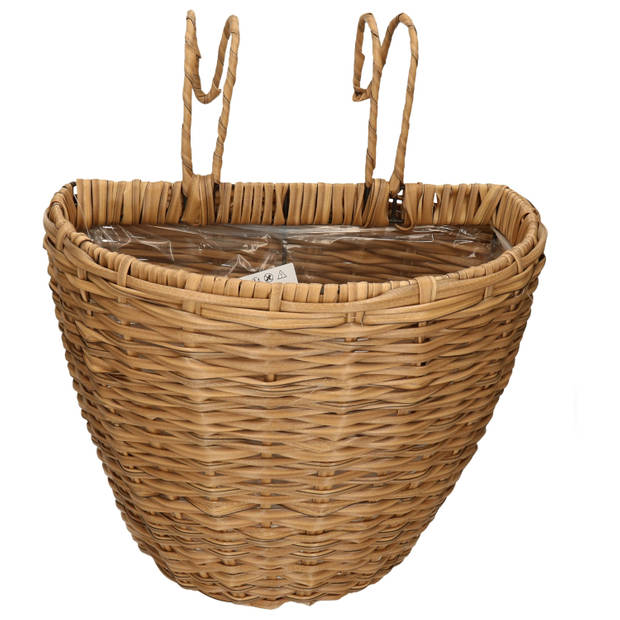 Balkonmand/plantenmand/plantenbak bruin rotan 42 cm - Plantenbakken