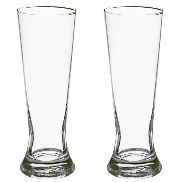 Set van 8x stuks bierglazen transparant 370 ml - 7 x 21 cm - Bierglazen