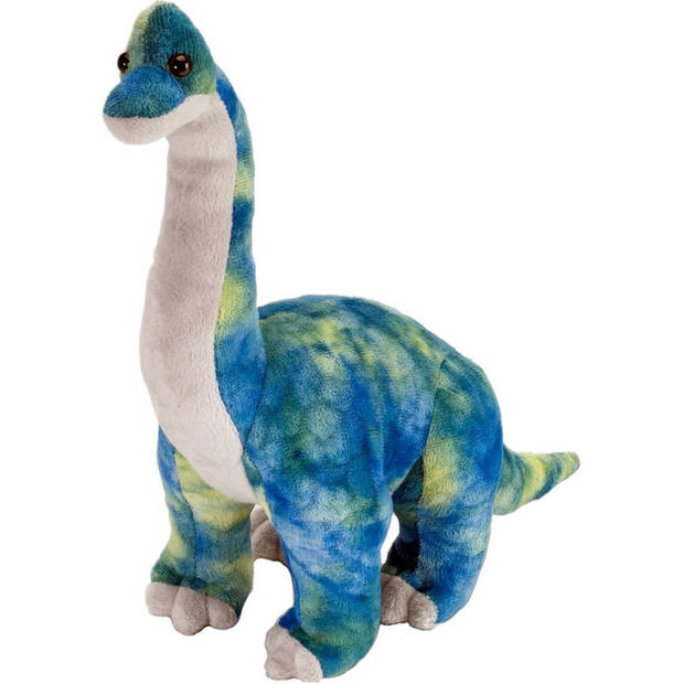 Setje van 2x dinosaurus knuffels Triceratops en Brachiosaurus van 25 cm - Knuffeldier