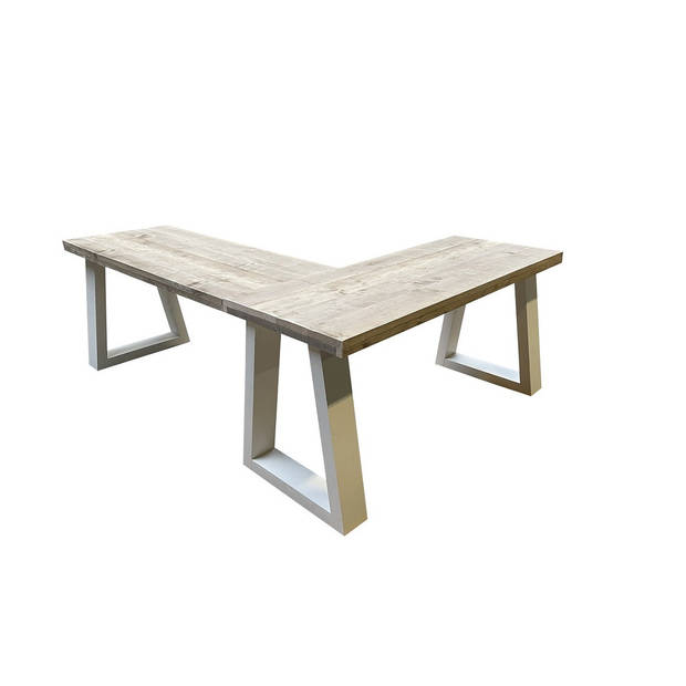 Wood4you - Hoekbureau - Memphis - Industrial wood - hout - 180/180 180/180 Hout - Werkbureau