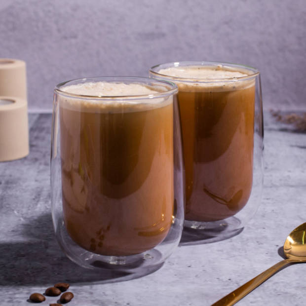 Latte Macchiato Glazen - Dubbelwandige Koffieglazen - Cappuccino Glazen - 450 ML - 6x