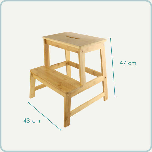 Nordix Kruk - Bamboe - Keuken Krukje - Opstapkrukje - Houtlook