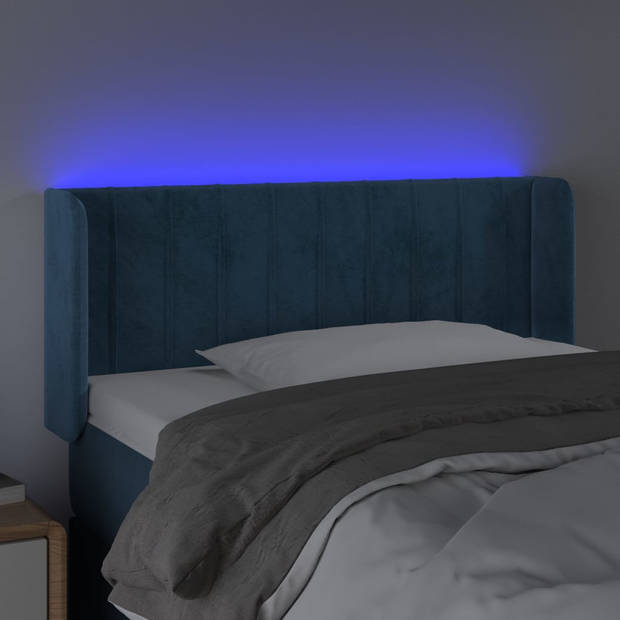 vidaXL Hoofdbord LED 93x16x78/88 cm fluweel blauw