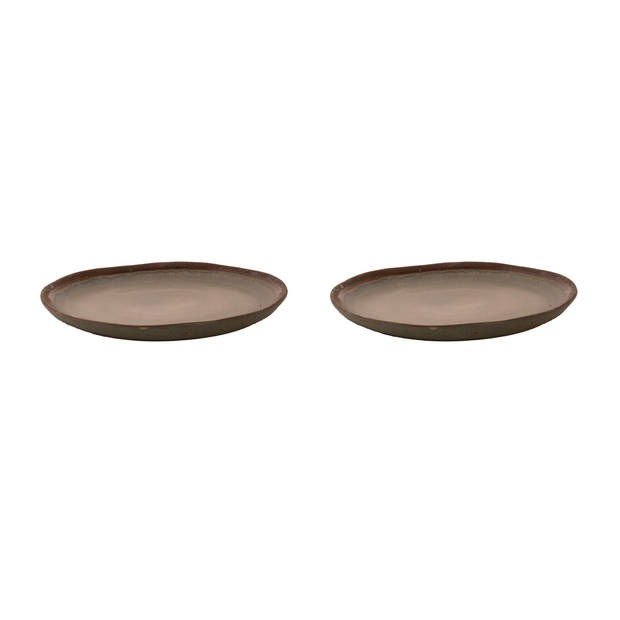 Palmer Bord David Mucky 28 cm Bruin Stoneware 2 stuks