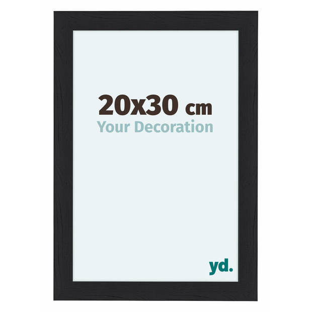 Fotolijst 20x30cm Zwart Houtnerf MDF Como