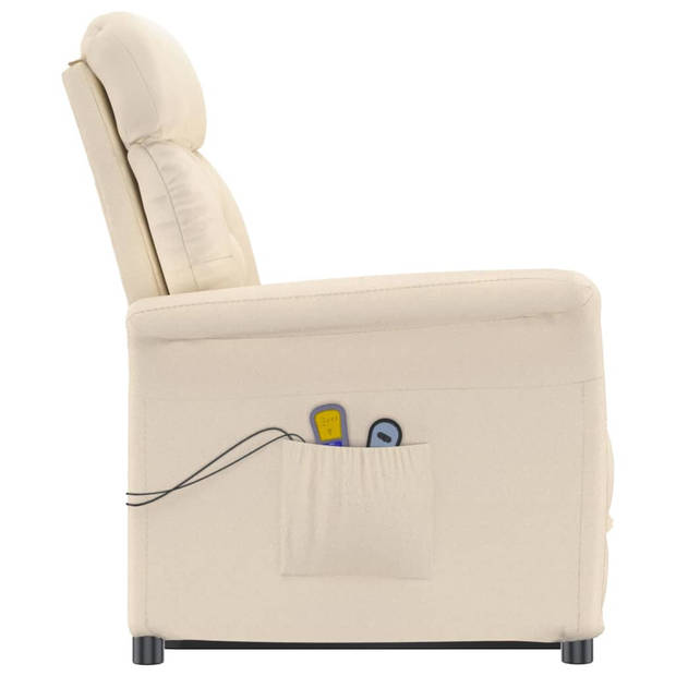 vidaXL Massagestoel elektrisch microvezelstof beige