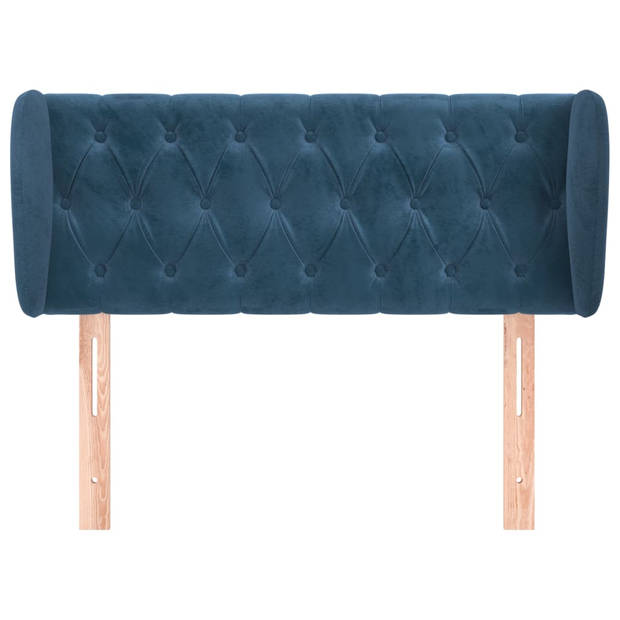 vidaXL Hoofdbord met randen 103x23x78/88 cm fluweel donkerblauw