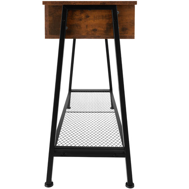 tectake - Sidetable consoletafel Tralee - 100x35x80,5cm - industrieel - donkerbruin - 404720