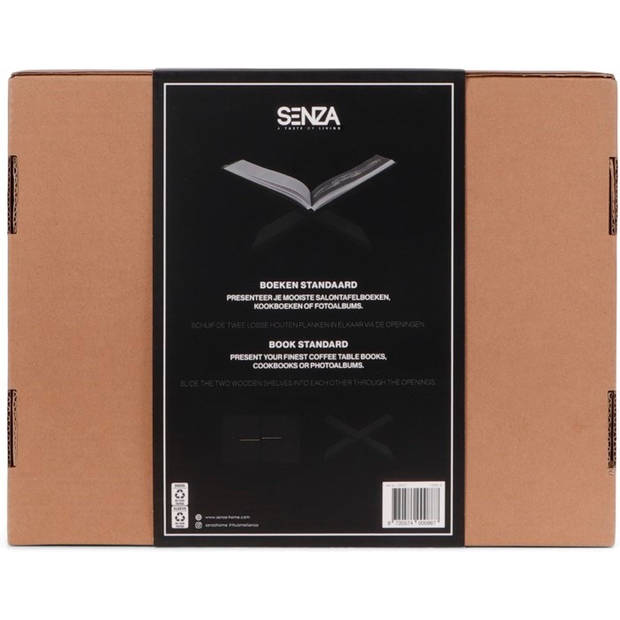 SENZA Boekenstandaard - Boekenhouder - 33 x 29 x 19,5 cm - Zwart