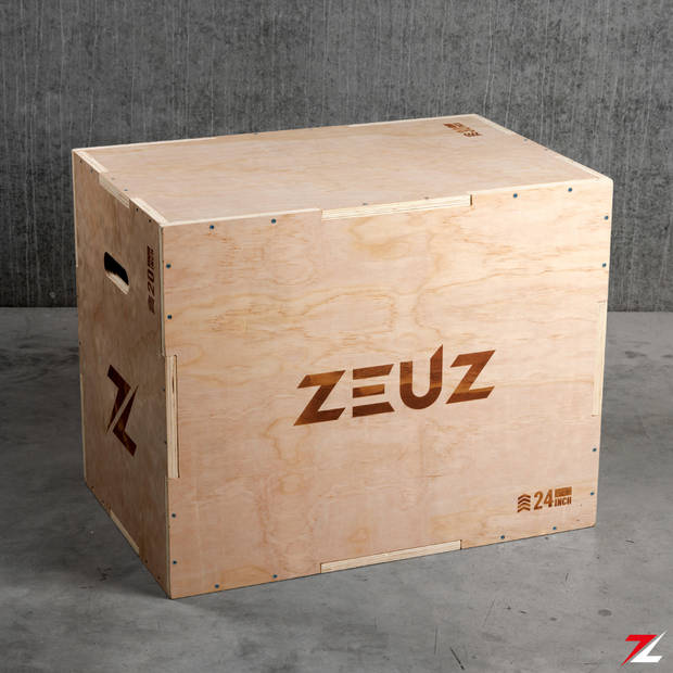 ZEUZ® Houten Plyo Box – Box Jump - voor Fitness & Crossfit – 3 Hoogtes in 51, 61 & 76 CM – 20, 24, 30 Inch