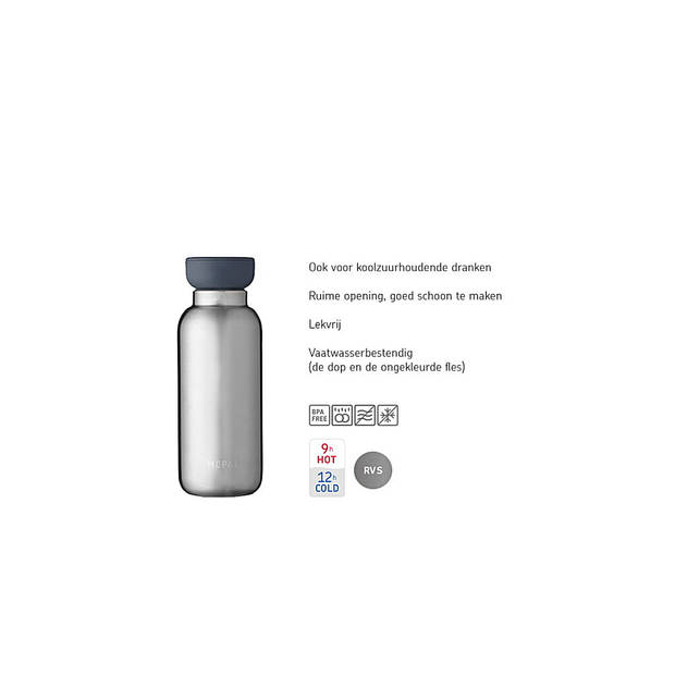 Mepal - Ellipse Thermosfles - Isoleerbeker - 350 ml - Natural Brushed