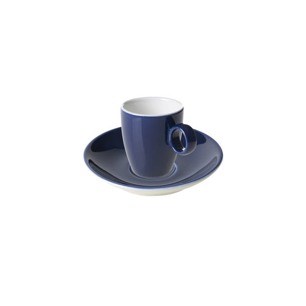 Palmer Espressokop en schotel Bart Colour Cafe 6.5 cl Blauw 2 stuks