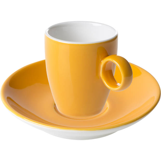 Maastricht Porselein Espressokop en schotel Bart Colour Cafe 6.5 cl - 11 cm Oranje Porselein 2 stuks