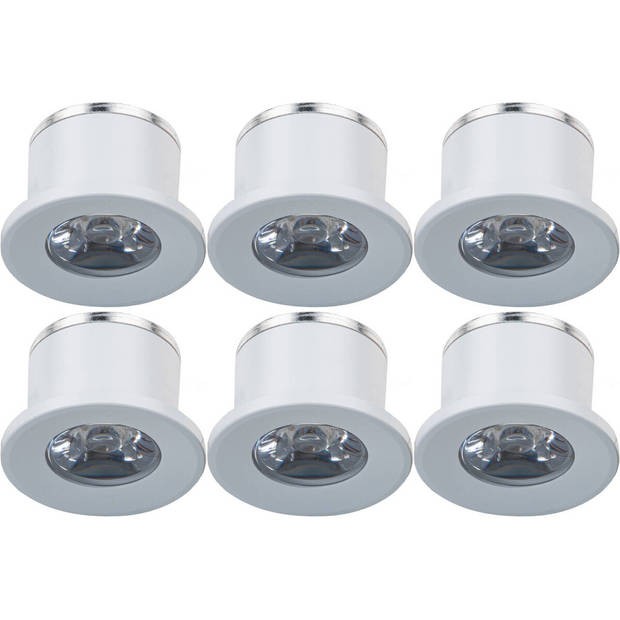 LED Veranda Spot Verlichting 6 Pack - Velvalux - 1W - Natuurlijk Wit 4000K - Inbouw - Rond - Mat Wit - Aluminium - Ø31mm