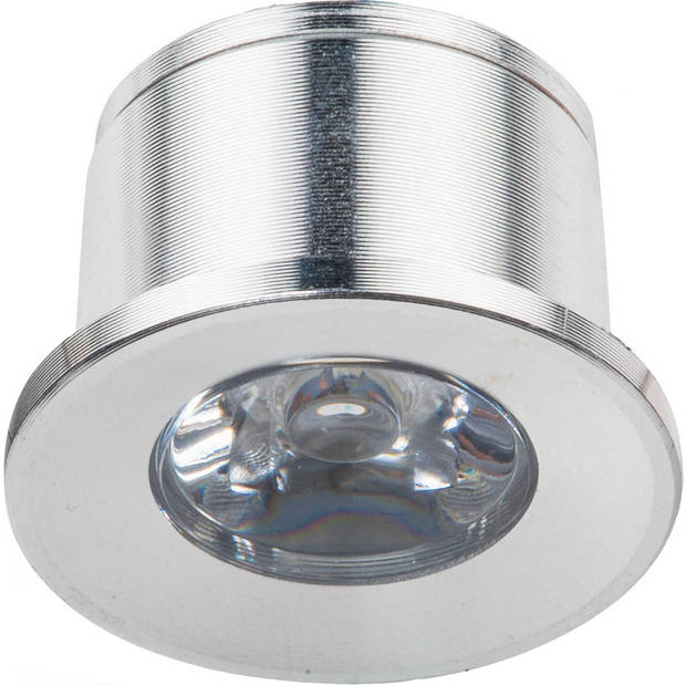LED Veranda Spot Verlichting 6 Pack - Velvalux - 1W - Warm Wit 3000K - Inbouw - Rond - Mat Zilver - Aluminium - Ø31mm