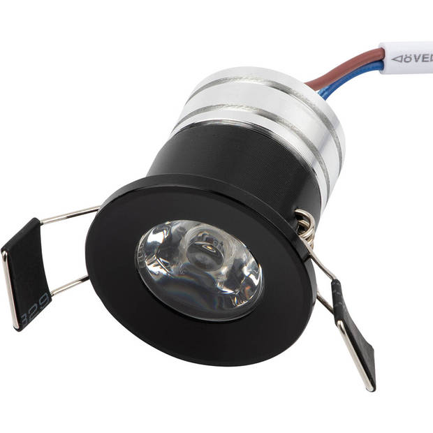 LED Veranda Spot Verlichting - Velvalux - 3W - Natuurlijk Wit 4000K - Inbouw - Dimbaar - Rond - Mat Zwart - Aluminium -