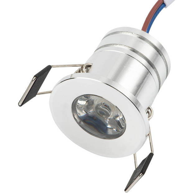 LED Veranda Spot Verlichting - Velvalux - 3W - Natuurlijk Wit 4000K - Inbouw - Rond - Mat Zilver - Aluminium - Ø31mm