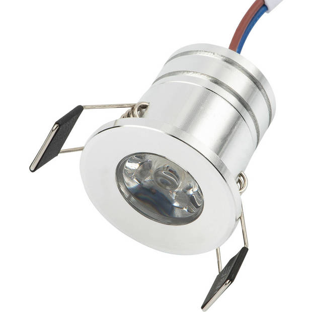LED Veranda Spot Verlichting 6 Pack - Velvalux - 3W - Natuurlijk Wit 4000K - Inbouw - Rond - Mat Zilver - Aluminium -