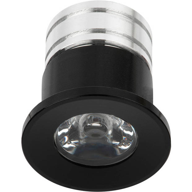 LED Veranda Spot Verlichting 6 Pack - Velvalux - 3W - Warm Wit 3000K - Inbouw - Rond - Mat Zwart - Aluminium - Ø31mm