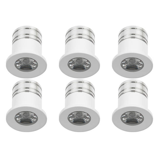 LED Veranda Spot Verlichting 6 Pack - Velvalux - 3W - Natuurlijk Wit 4000K - Inbouw - Rond - Mat Wit - Aluminium - Ø31mm