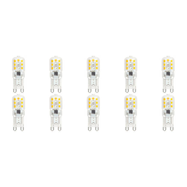 LED Lamp 10 Pack - Velvalux - G9 Fitting - Dimbaar - 3W - Warm Wit 3000K - Transparant Vervangt 32W