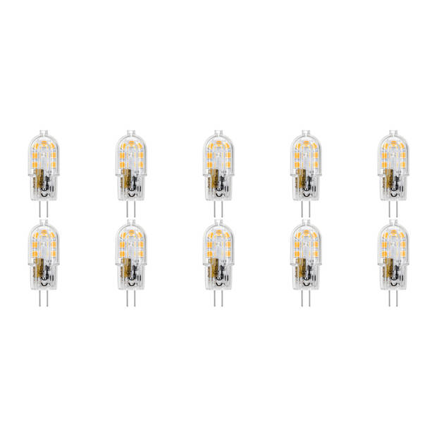 LED Lamp 10 Pack - Velvalux - G4 Fitting - Dimbaar - 2W - Warm Wit 3000K - Transparant - 12V Steeklamp Vervangt 20W
