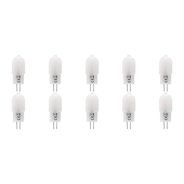LED Lamp 10 Pack - Velvalux - G4 Fitting - Dimbaar - 2W - Warm Wit 3000K - Melkwit - 12V Steeklamp Vervangt 20W