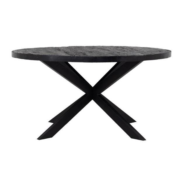 Giga Meubel - Eettafel Rond Zwart - Hout - 130x130x77cm - Jay