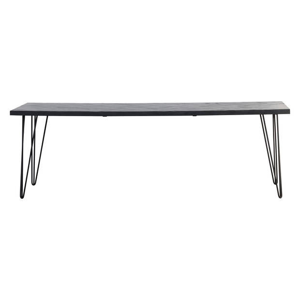 Giga Meubel - Eettafel - Visgraat - Zwart - 200cm - Tafel Max