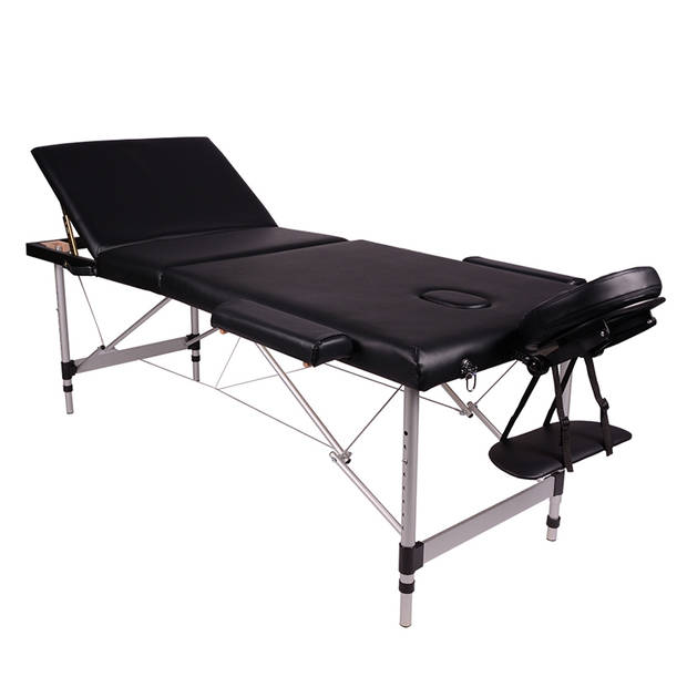 Giga Meubel - Massagetafel Roger - Aluminium/PU Leer - 182-208x70-91x59-80cm