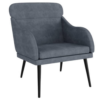 vidaXL Fauteuil 63x76x80 cm fluweel donkergrijs