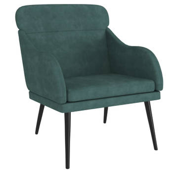 vidaXL Fauteuil 63x76x80 cm fluweel donkergroen