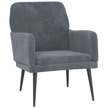 vidaXL Fauteuil 62x79x79 cm fluweel donkergrijs