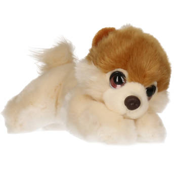Pluche creme/lichtbruine Pomeranian puppy honden knuffel 25 cm - Knuffel huisdieren