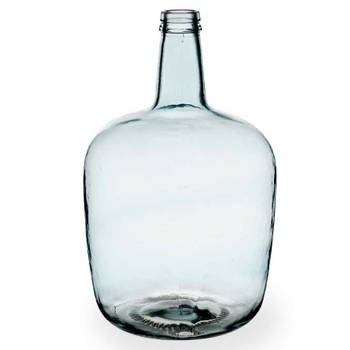 Bloemenvaas - flessen model - glas - blauw transparant - 22 x 39 cm - Vazen